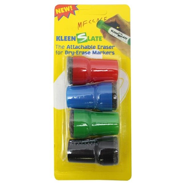 Kleenslate Concepts KLS0832-6 Attachable Erasers for Dry Erase for Large Barrel Marker Carded - 4 Per Pack - Pack of 6 KLS0832-6 - main